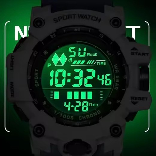 Mens Sport Watch – Multifunctional Digital Rugged Military Style Water-Resistant