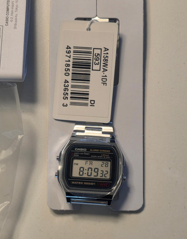 Casio Men’s Vintage Style Silver Metal Watch – A158WA-1D – Retro Digital
