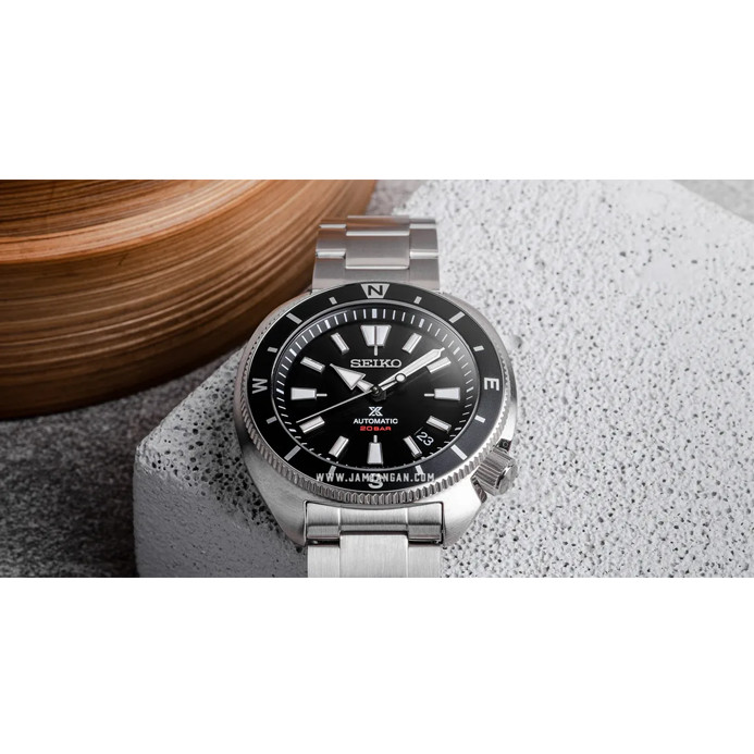 SRPH17K1 Seiko Prospex Tortoise Land Automatic 200M Black Dial Stainless Strap