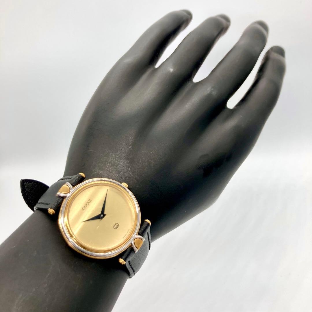 Gucci Working 4500M Combo Gold Dial Silver Men’s Wristwatch