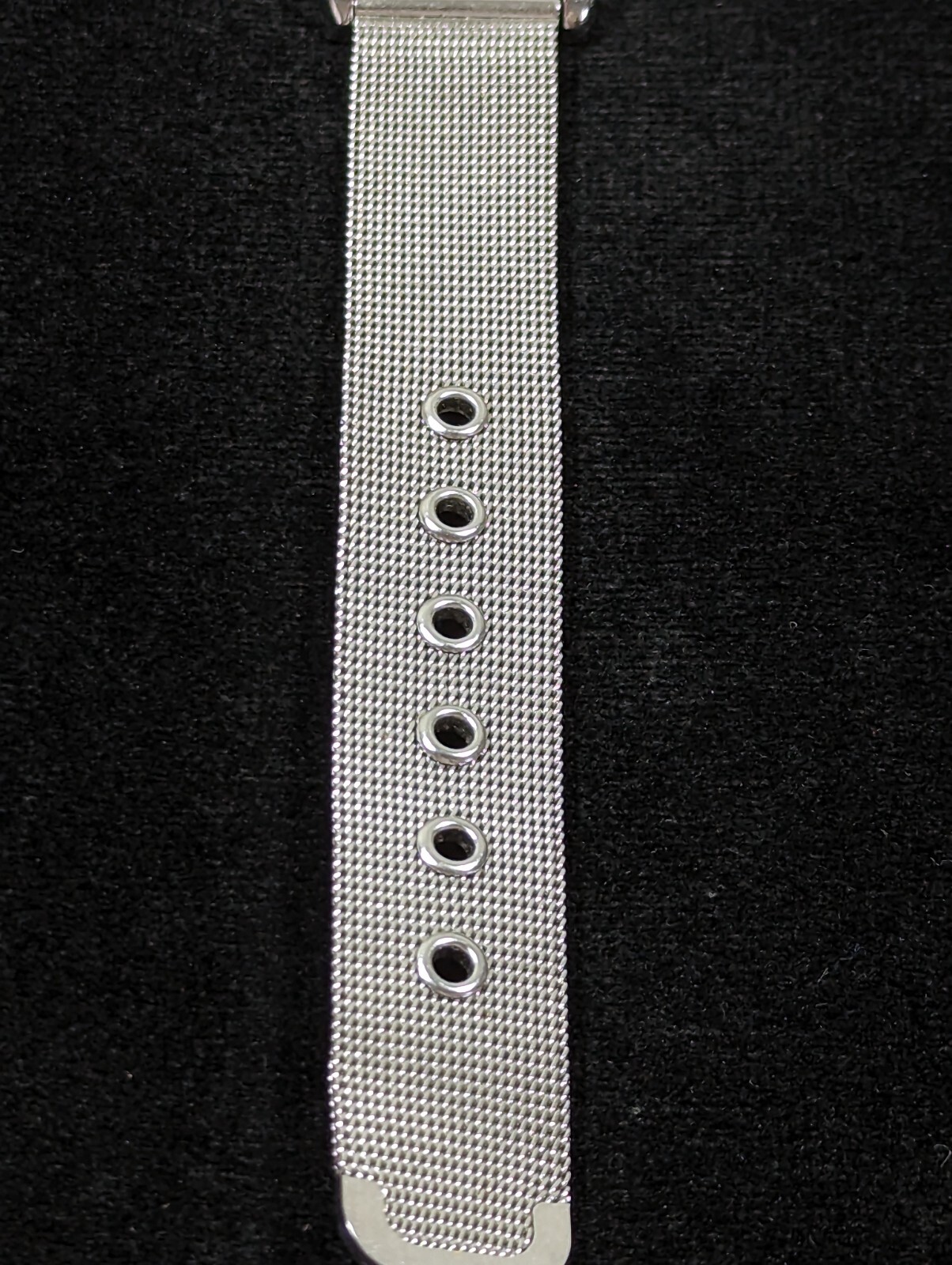 Silver Tone Pearlized Face Crystal Bezel Stainless Steel Mesh Style Band Watch