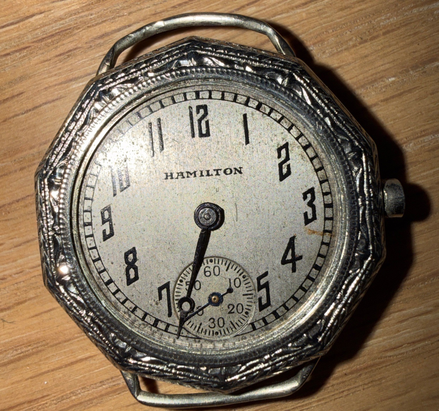 Two Antique Woman’s Octagonal Small Wrist Pocket Watch Watches Whites 14K GF