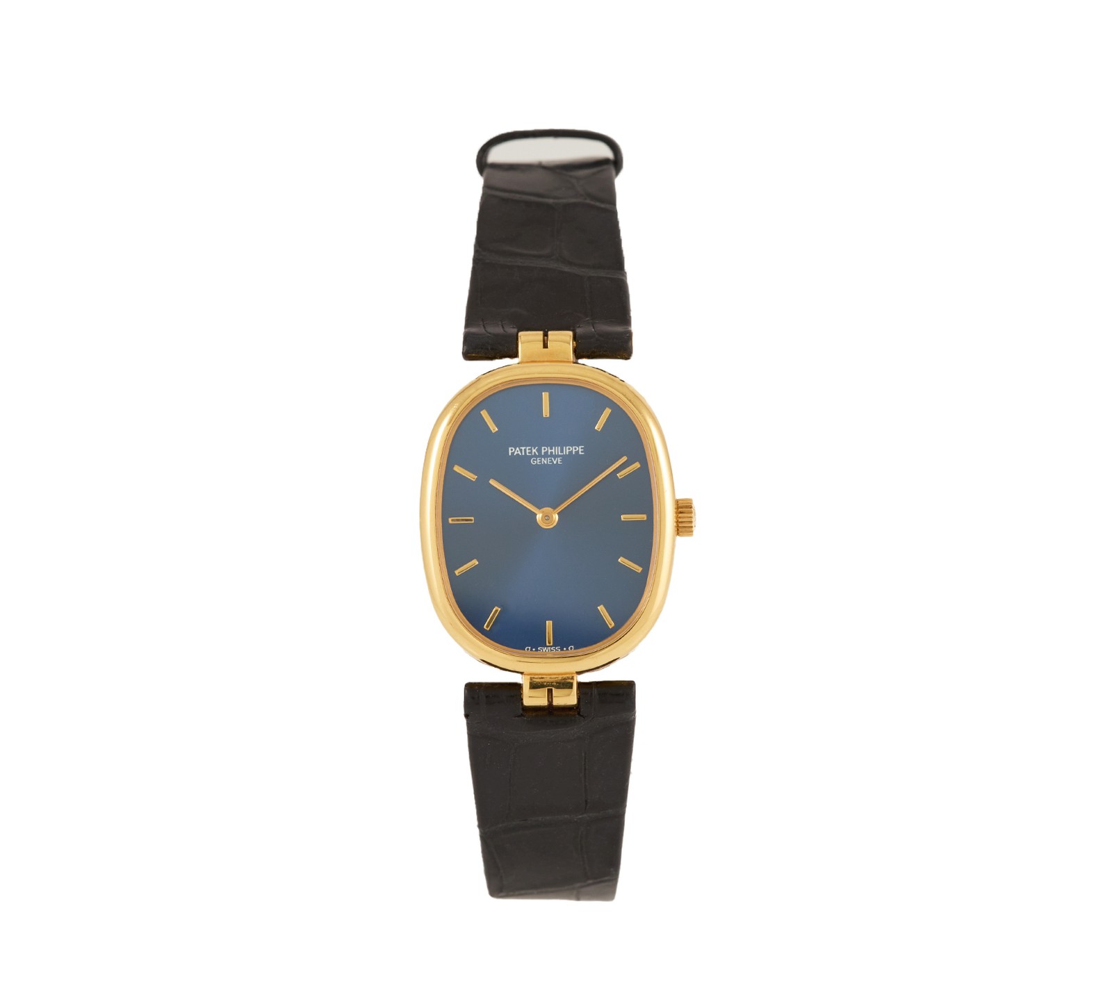 Patek Philippe Ellipse, 23mm, Blue Dial, 18K Yellow Gold Watch W/Box & Paper