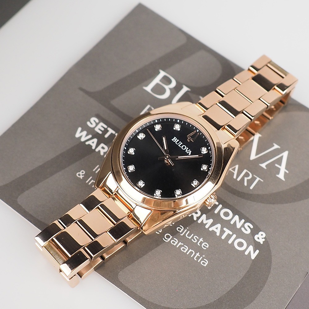 Bulova Surveyor Classic 97P156 Diamond Rose Gold Stainless Women’s Quartz Watch