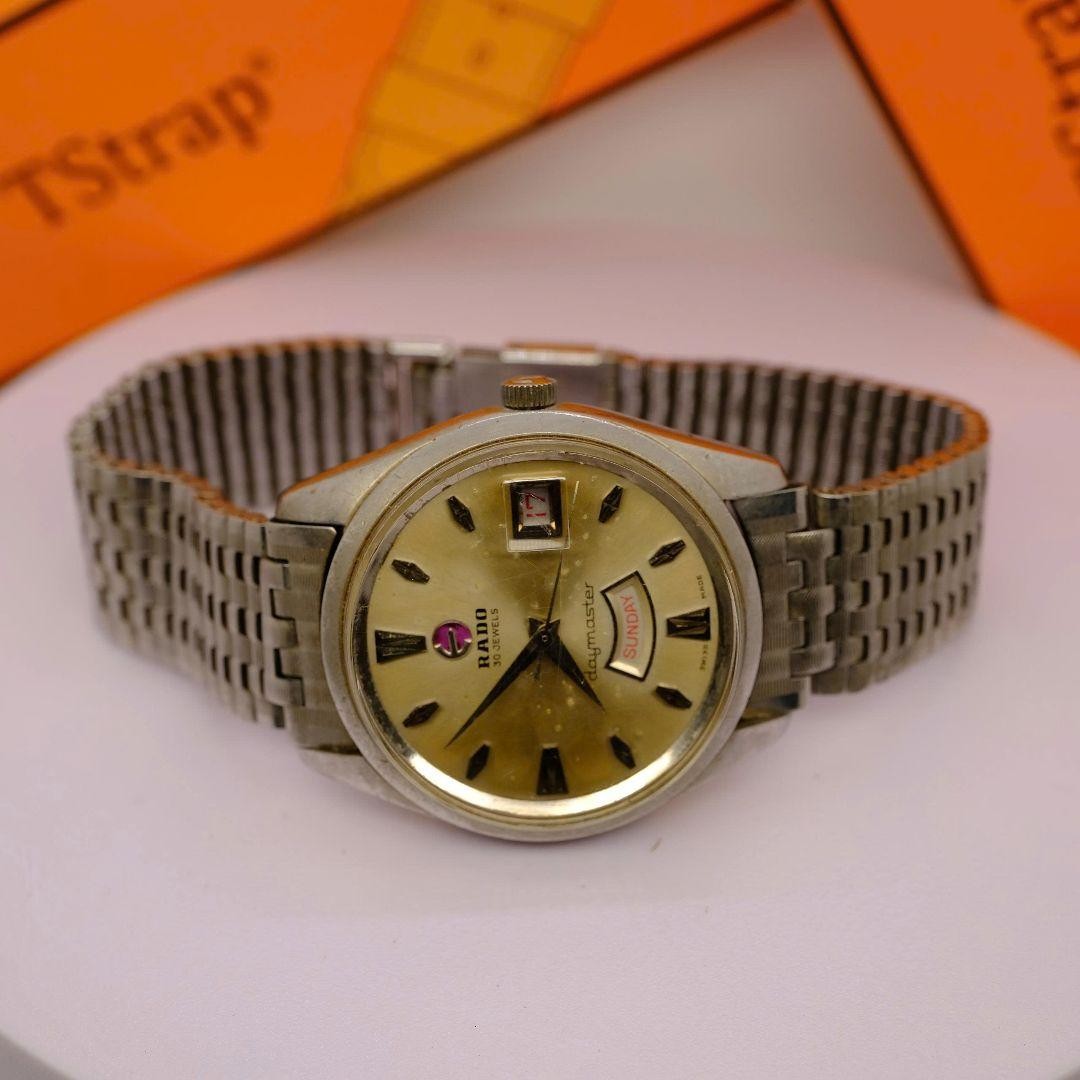 Rado Daymaster 30 Jewels Automatic Watch 37.8mm Gold Dial Swiss Vintage Working