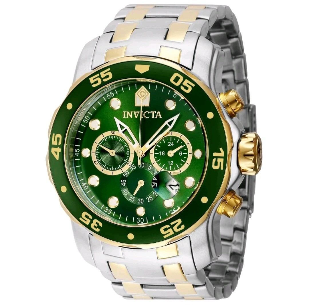 Invicta Pro Diver SCUBA Men’s Watch 48mm Steel Gold Green 40191