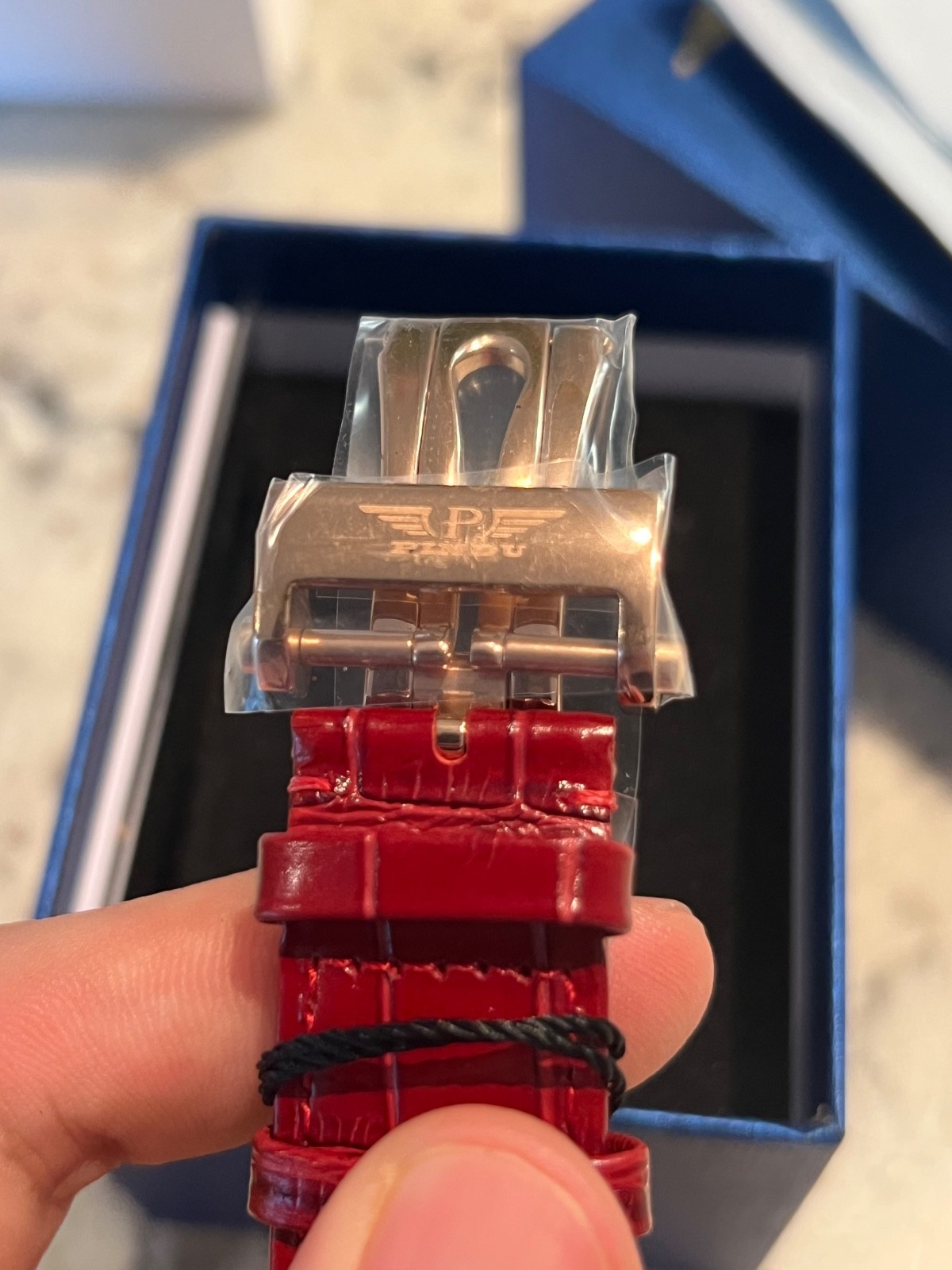 PINDU Men’s Automatic Watch 46mm Casino Roulette Leather Strap Dress Watch