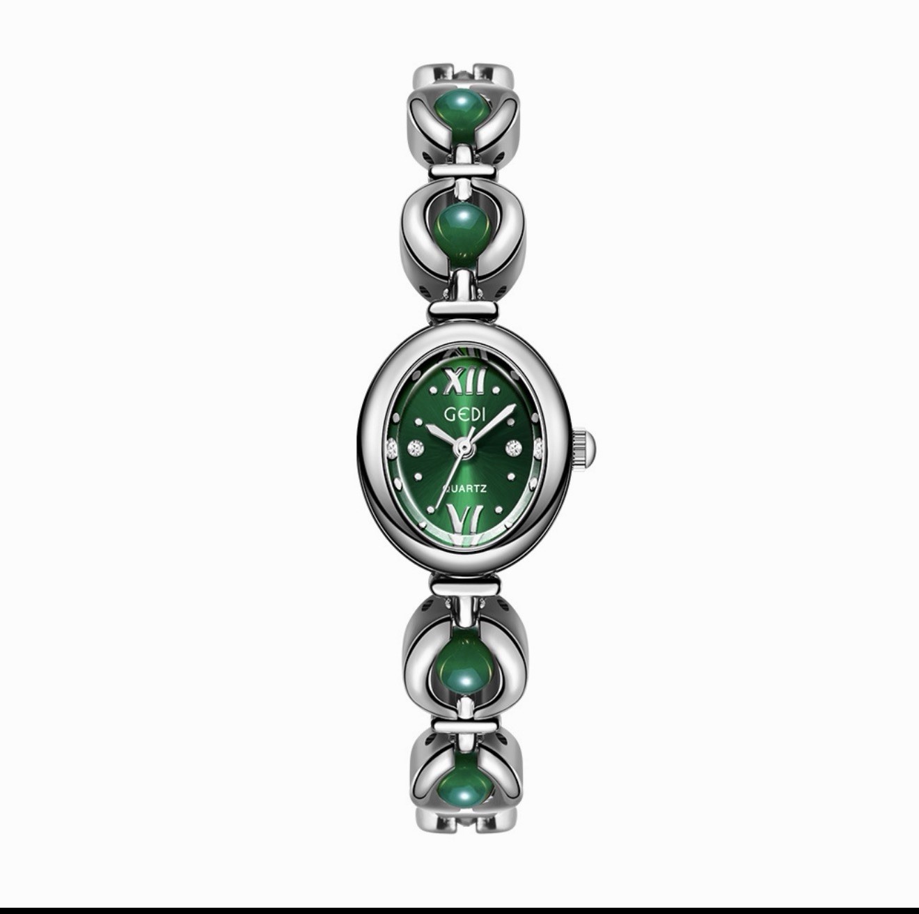 GEDI Women’s Quartz Dress Wristwatch Oval Dial Bracelet Band Roman Numerals