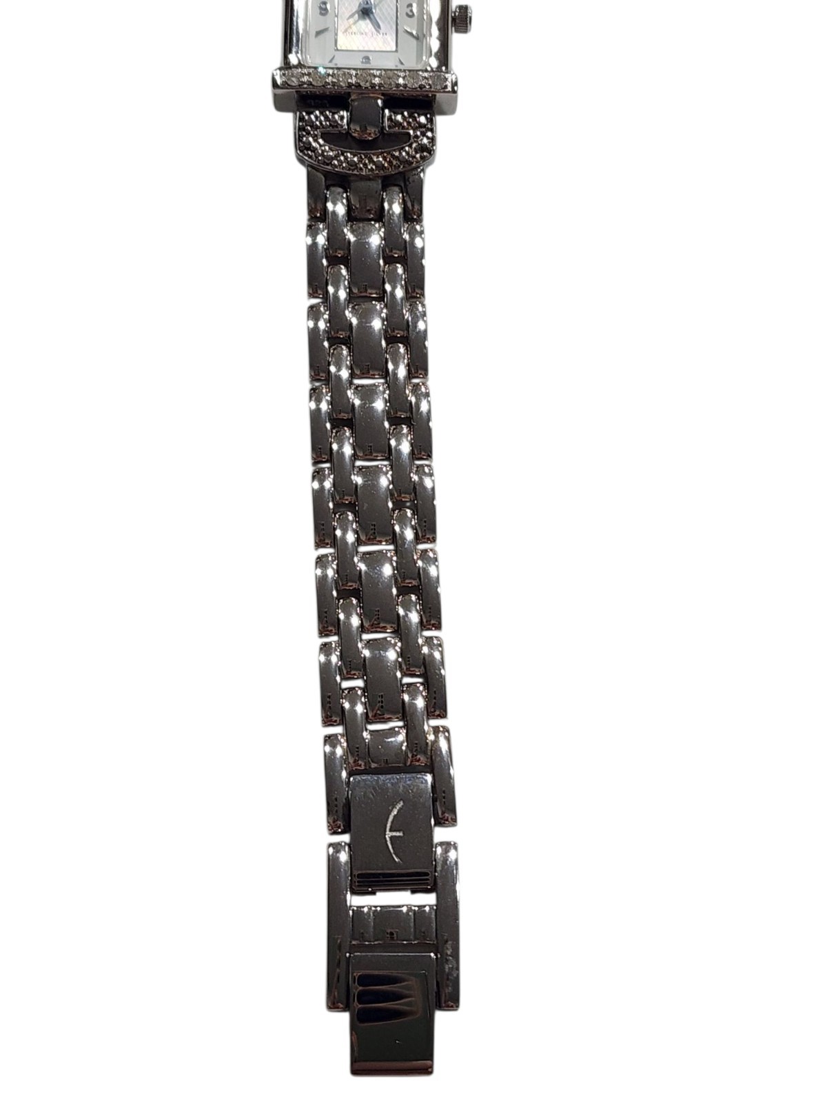 Ecclissi .925 Sterling Silver & Diamond Bezel Womens Watch 32375 – 7.25″ L As Is