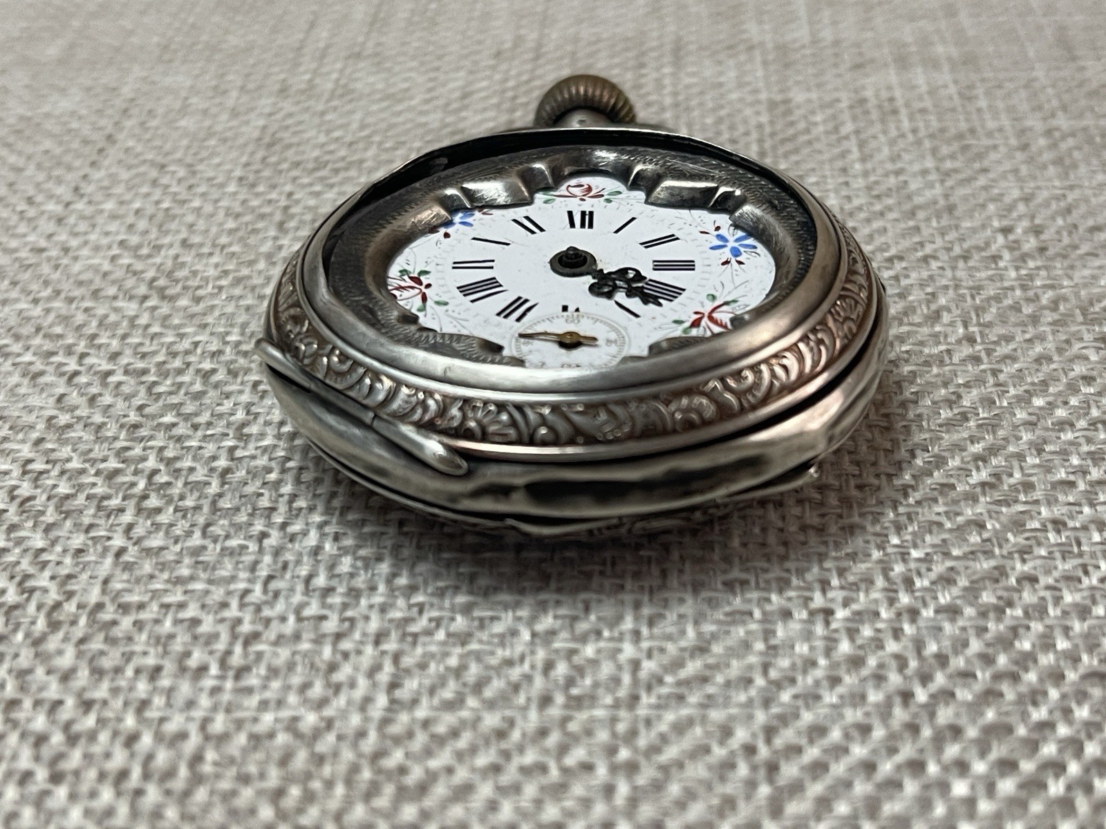 Antique Cylindre 10 Rubis 800 SILVER Pocket Watch ( Parts/Repair )