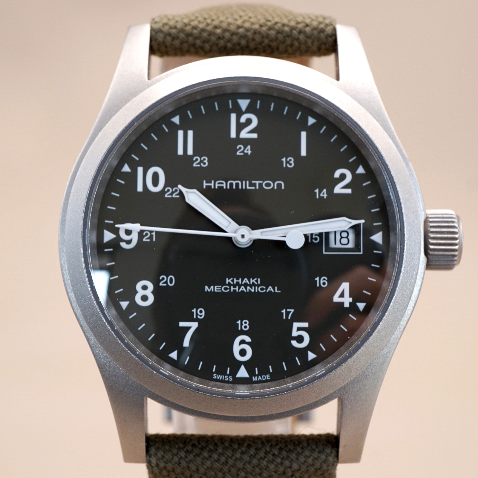 [Full Set] HAMILTON Khaki Field H694390 Manual Wind Men’s Watch 38mm Black Dial