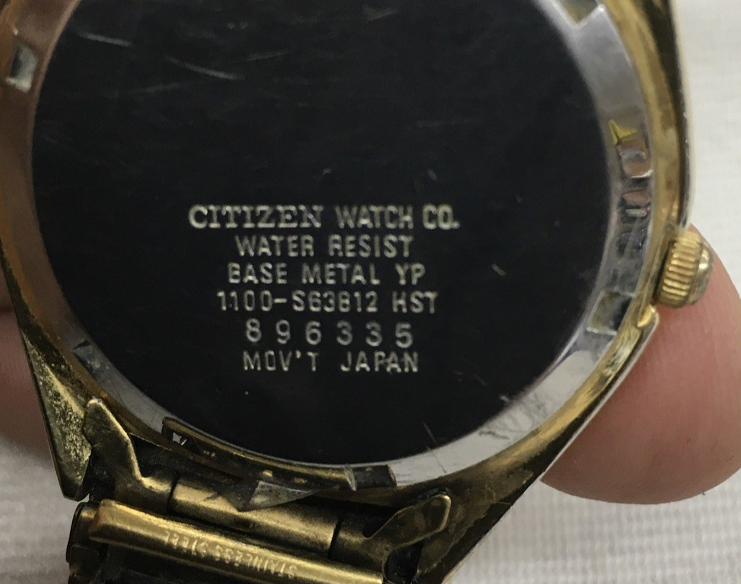 Citizen Quartz CQ Gold Watch, Flex Band, Japan Movement 1100-S63812 HST (C-5)