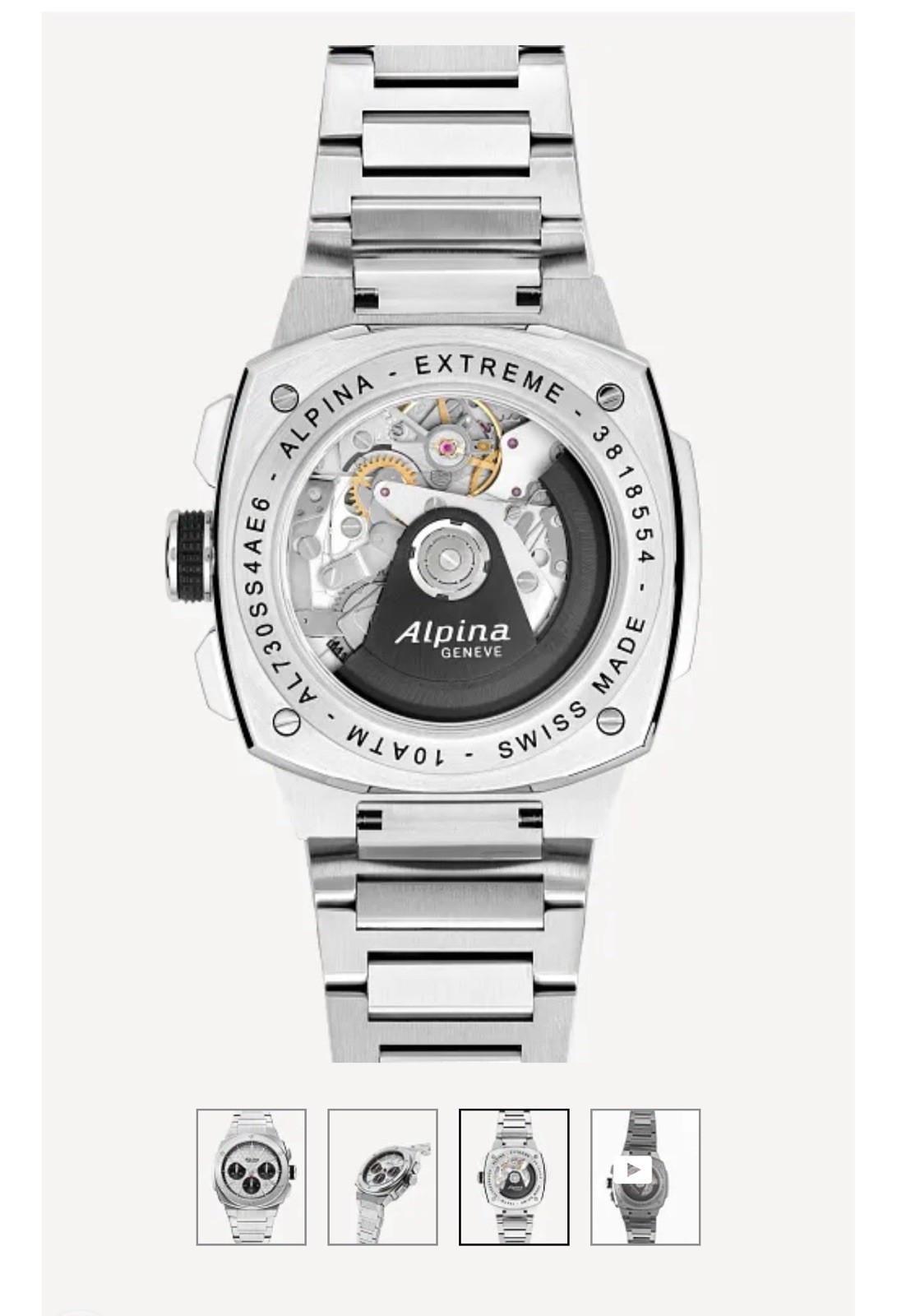 Alpina Extreme Automatic Chronograph Date Silver Dial SS Bracelet 44mm