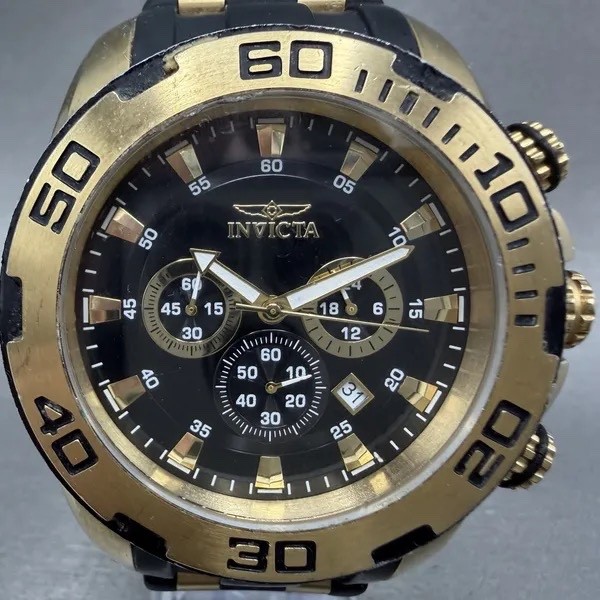 Invicta Pro Diver SCUBA 50mm Black Gold Stainless Steel Case with Black Gold…