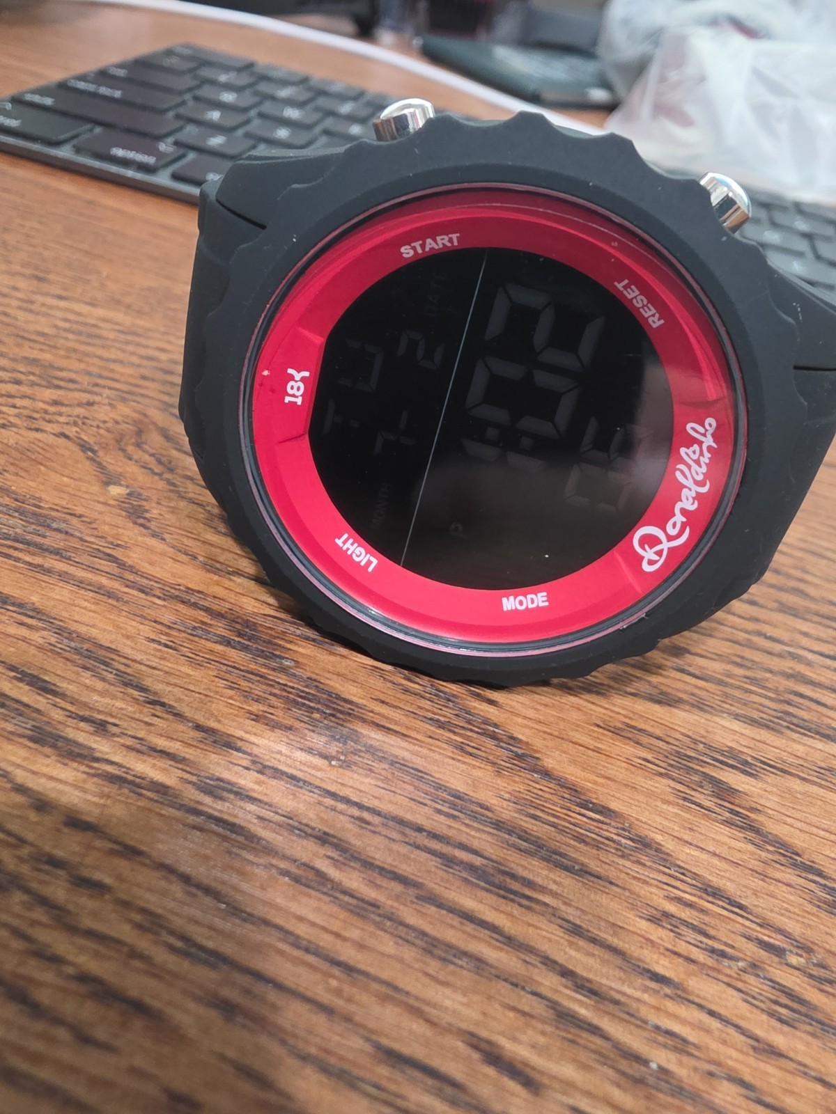 Ronaldinho Gaucho Digital Quartz Alarm Day/Date Black Rubber Strap