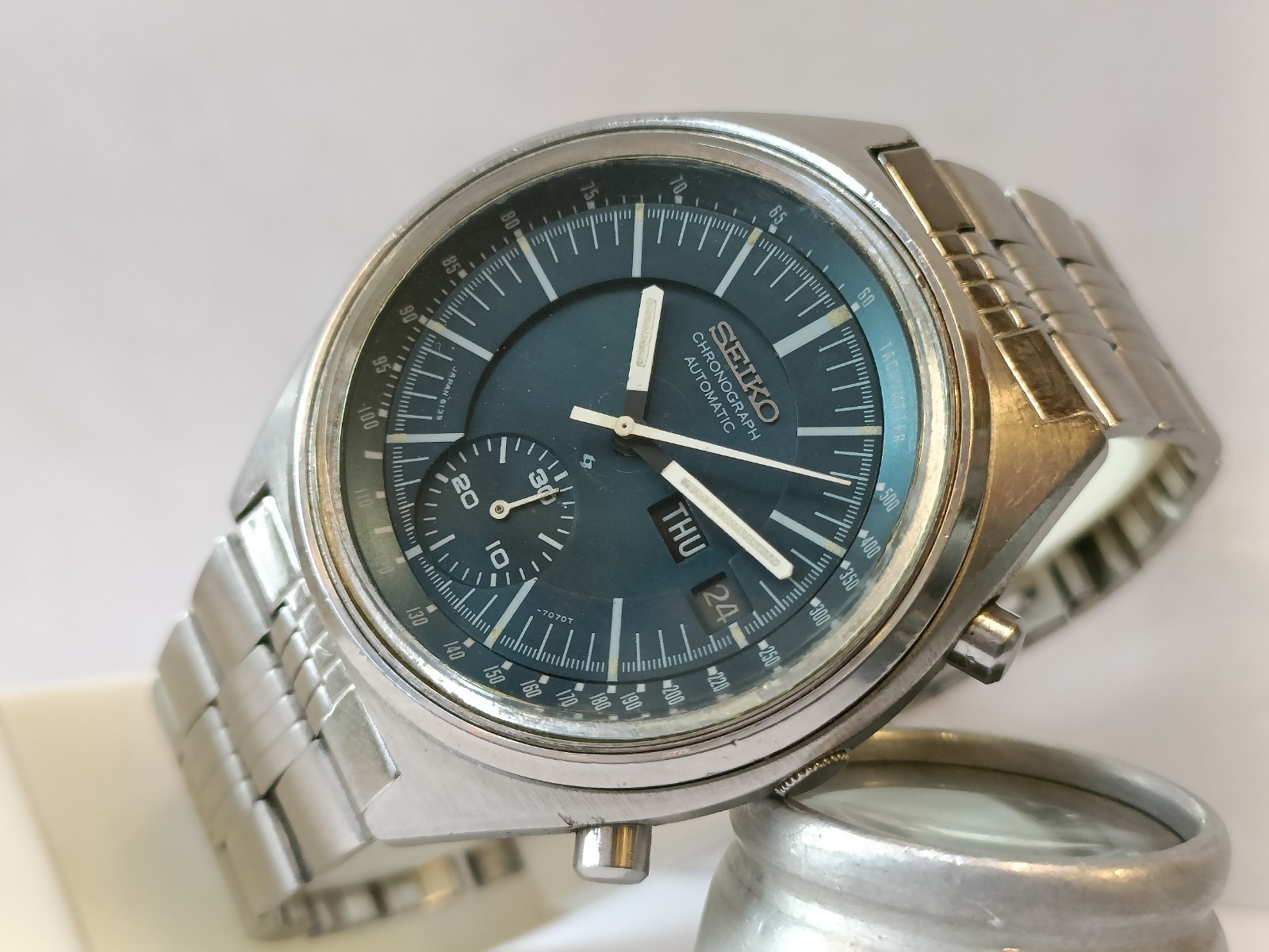 SEIKO CHRONOGRAPH AUTOMATIC BLUE DIAL 6139-7070 JAPAN MEN’S WORKING CONDITION