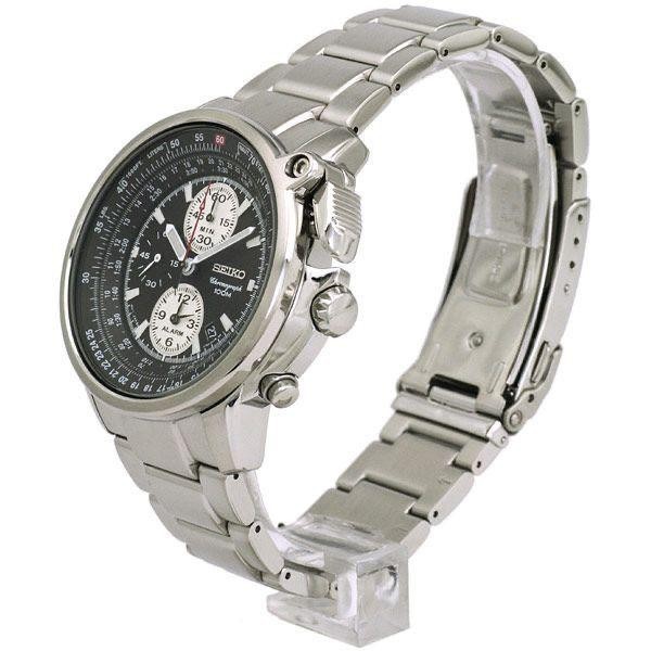 SEIKO Chronograph SNAB67P1 Flight Master Pilot Alarm Watch Quartz 7T62 NOS 100m
