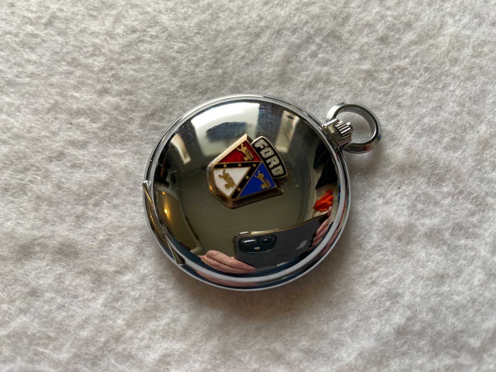 Vintage Bucherer Mechanical Wind Up Pocket Watch with the Ford Emblem