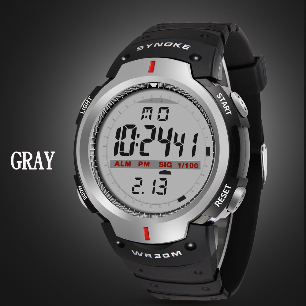 Men Digital Sport Watch LED Display Waterproof Alarm Multifunction Wristwatches