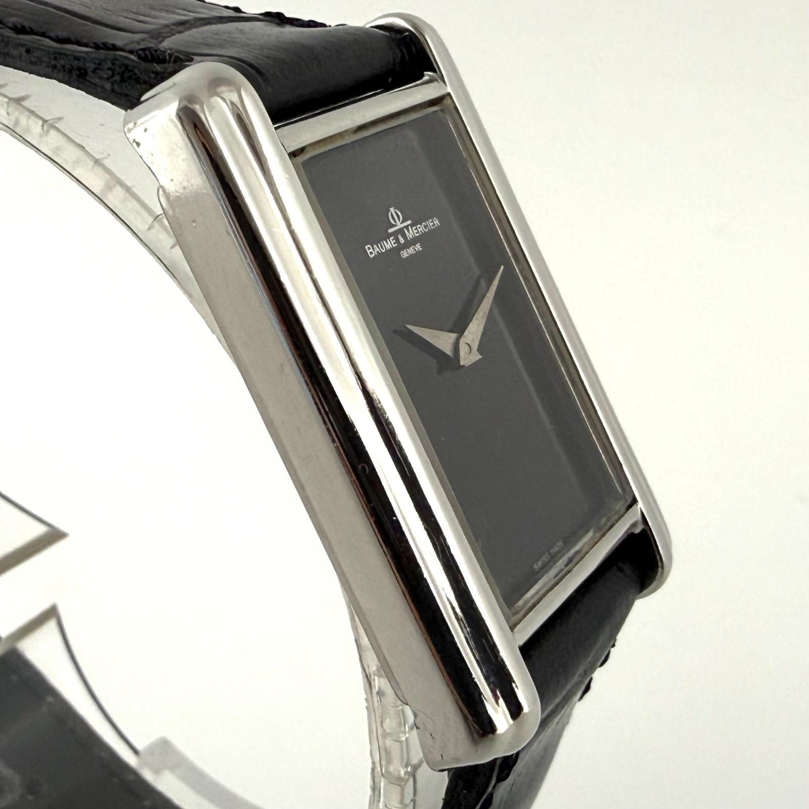 SWISS BAUME MERCIER REF 1724 TANK STYLE MANUAL WIND MINIMALIST RECTANGLE WATCH