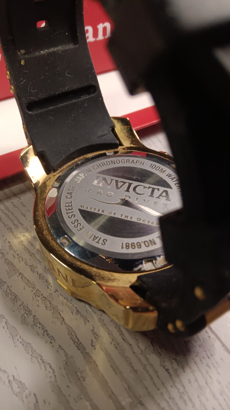 Invicta Pro Diver SCUBA 50mm Black Gold Stainless Steel Case with Black Gold…