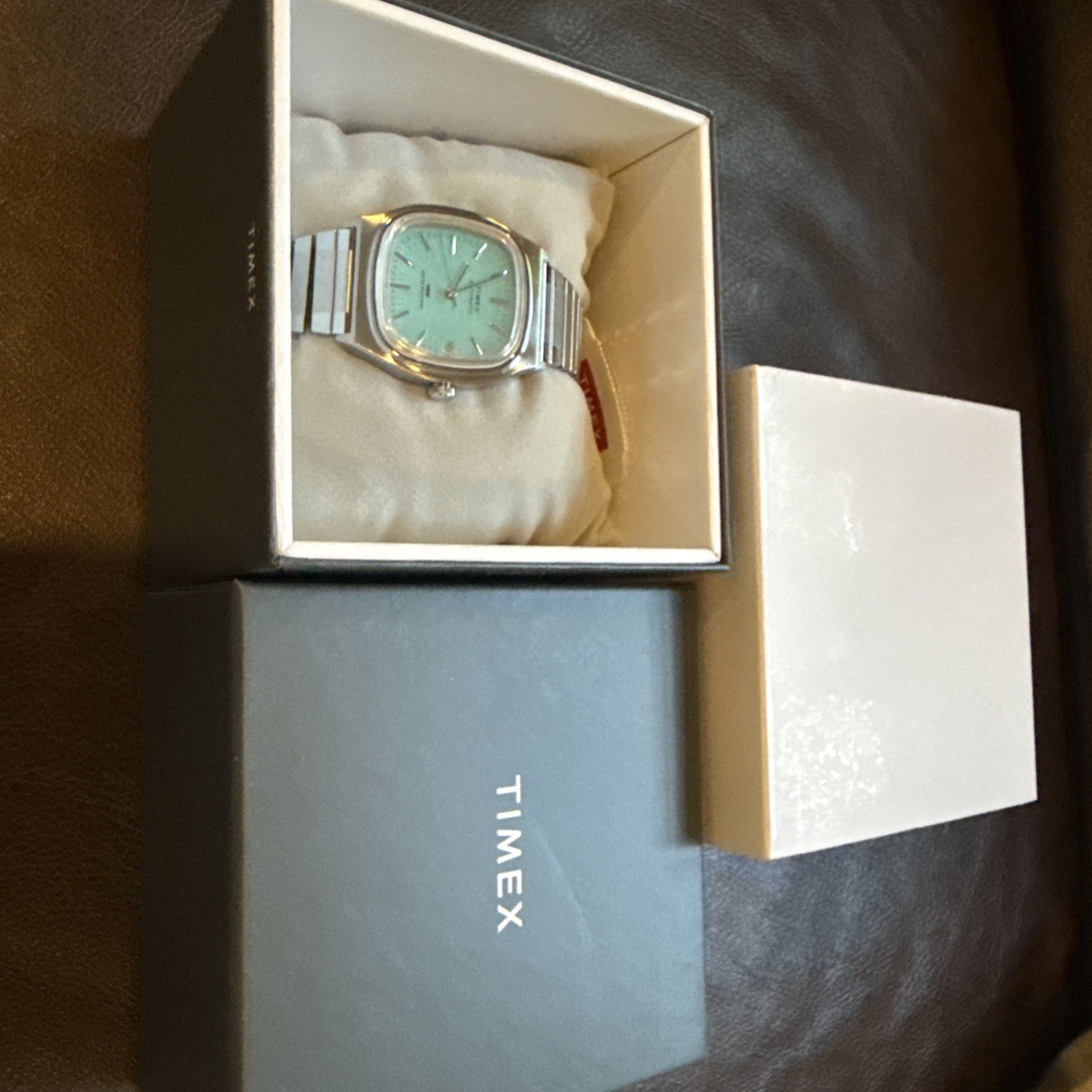Timex Automatic 1983 E-Line Turquoise Dial 34mm Vintage Reissue Watch