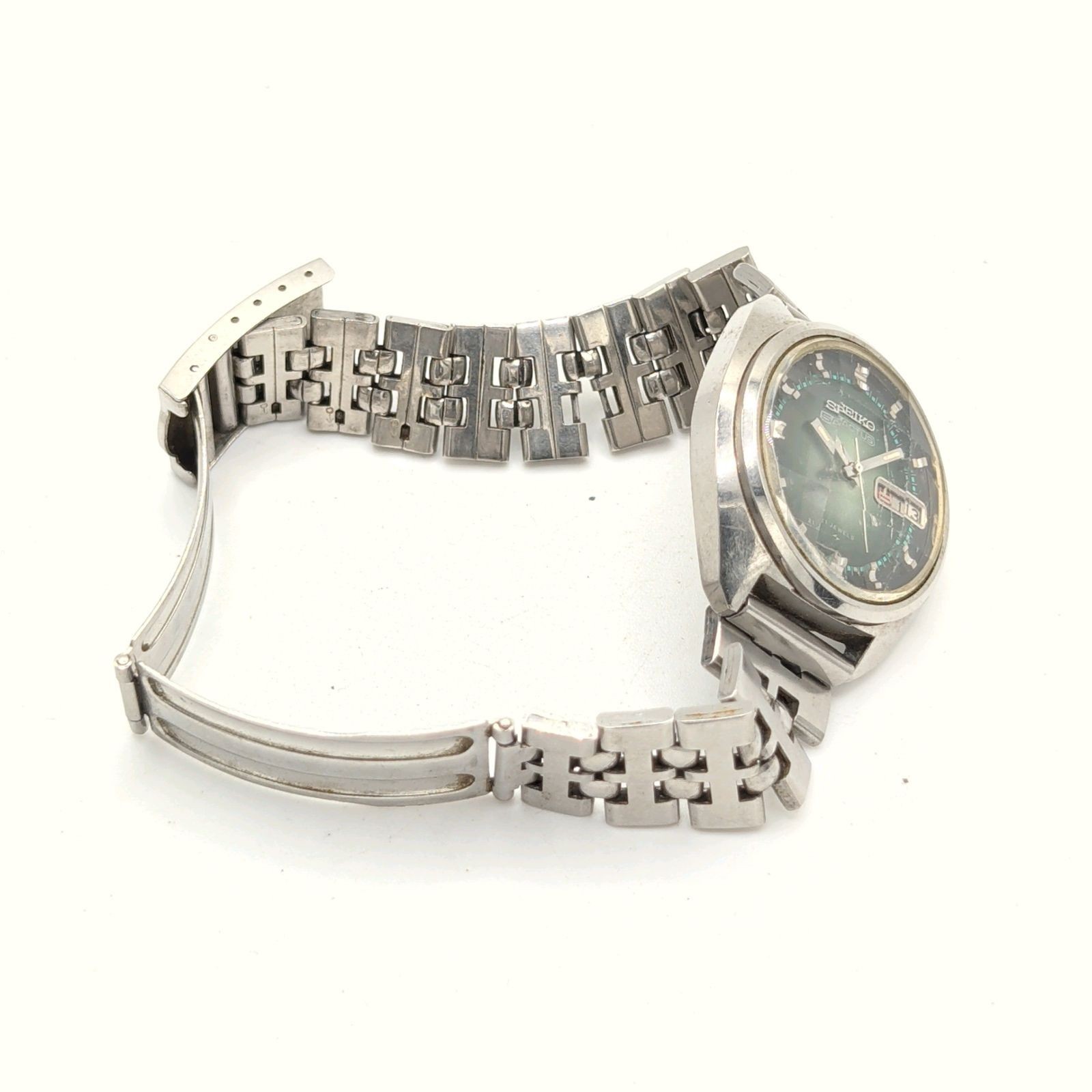 SEIKO 5 Actus Automatic 7019 7210 Silver Green Dial Day Date From Japan