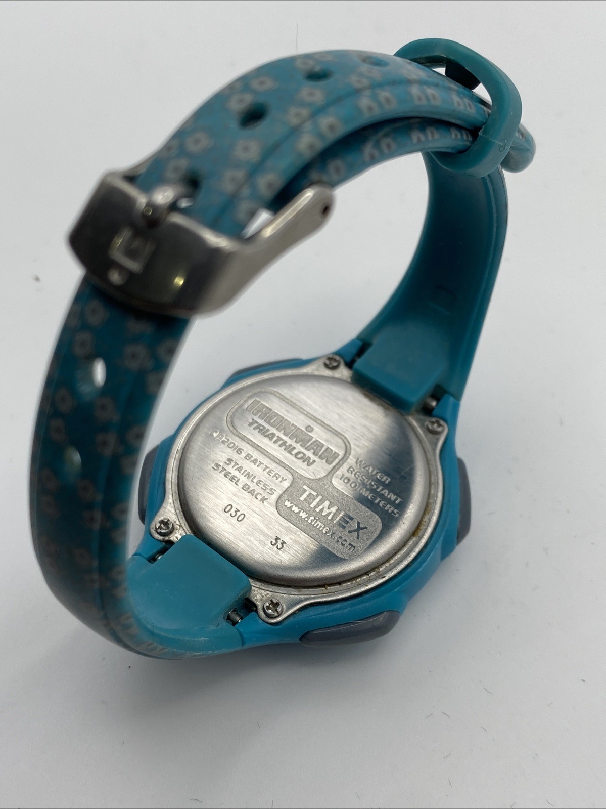 TIMEX IRONMAN TEAL BLUE TONE 10 LAP RESIN PLASTIC INDIGLO WATCH NEW BATTERY