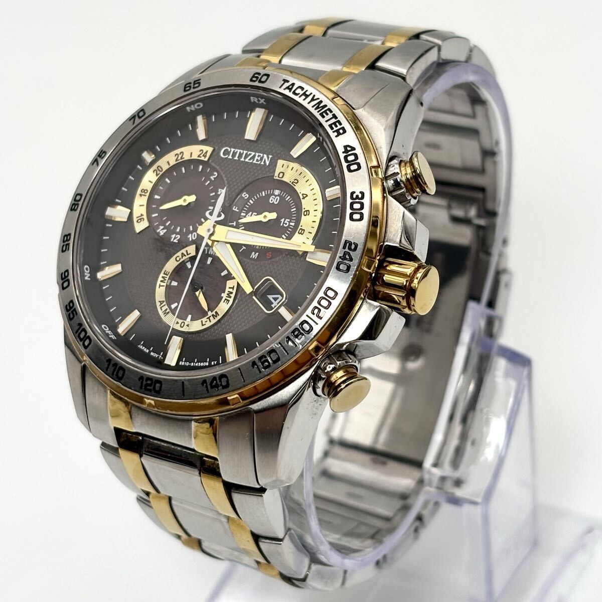 Multifunctional Citizen Eco Drive solar radio chronograph combination color E610
