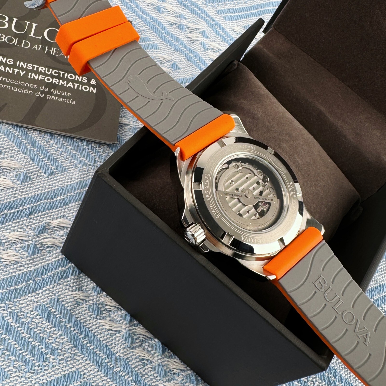 New Bulova Marine Star Automatic Men’s Watch Silver Dial 45mm/98A226