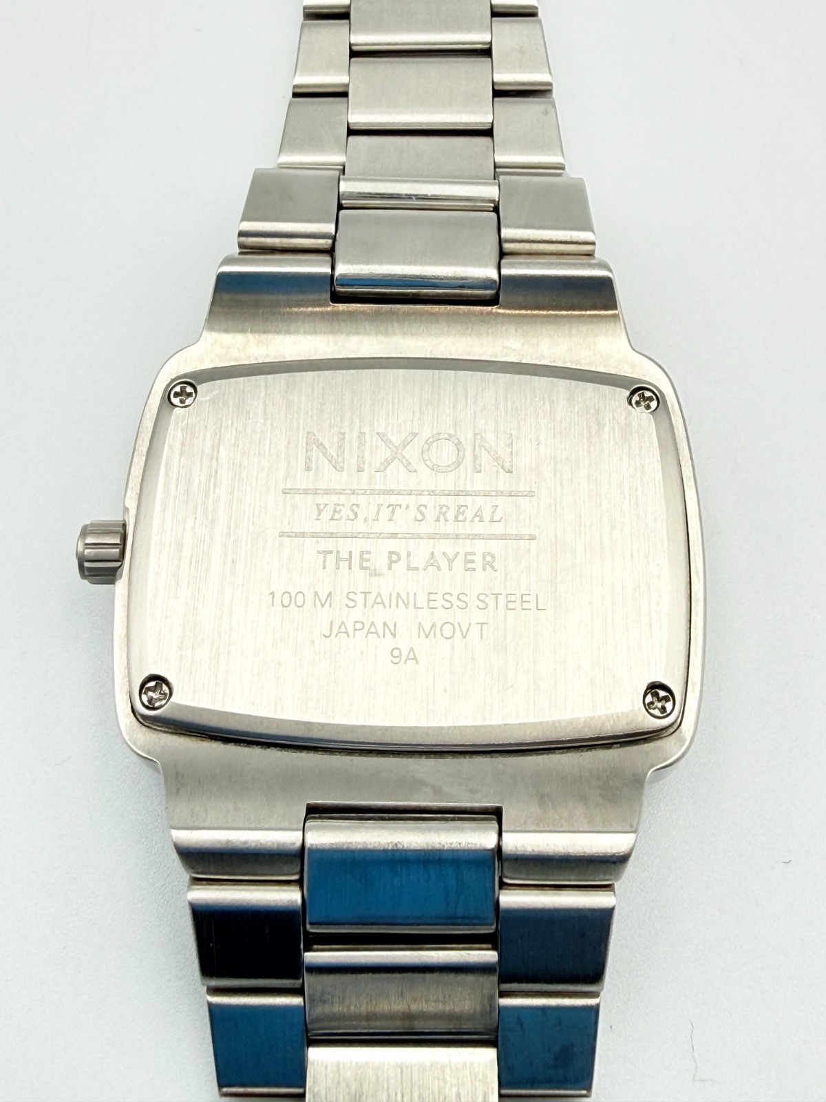 NIXON The Player Black Dial Silver Quartz Watch Wrist 16.5cm (6.5 in) – Rank B