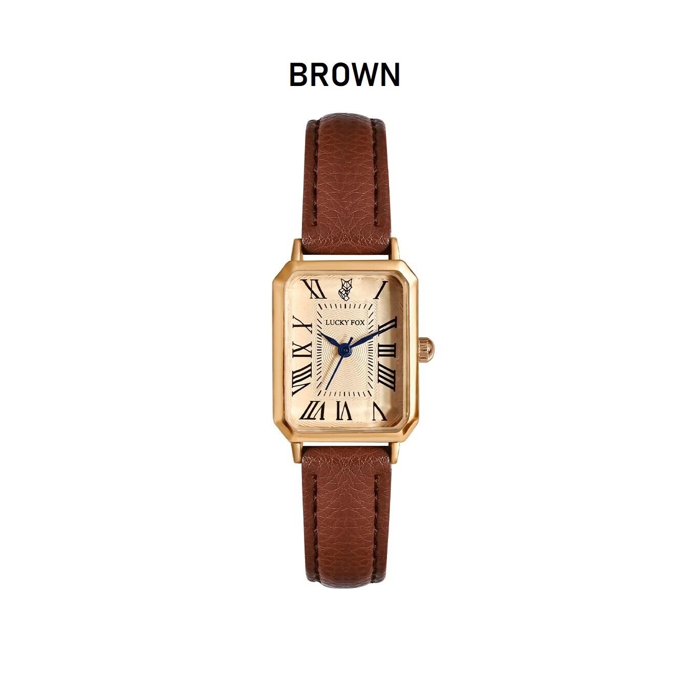 Retro Quartz Wristwatch Women Fashionable Square PU Leather Strap Roman Analog