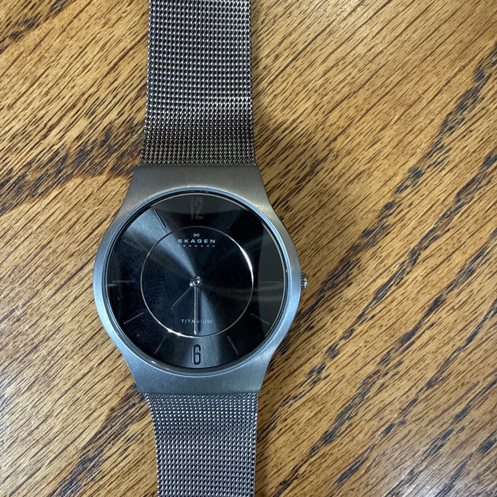 Skagen Charcoal Dial Titanium Slim 233LTTM Wrist Watch for Men