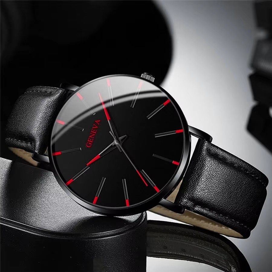 3PCS Men’s Watches Set Casual Leather Band Quartz Wristwatch Men Business Fashio