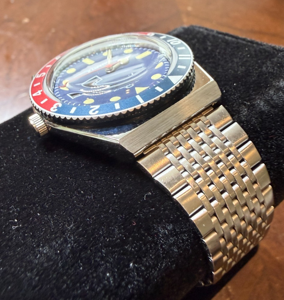 Timex Q Timex Reissue Quartz Blue Dial Pepsi Bezel Watch TW2T80700ZV