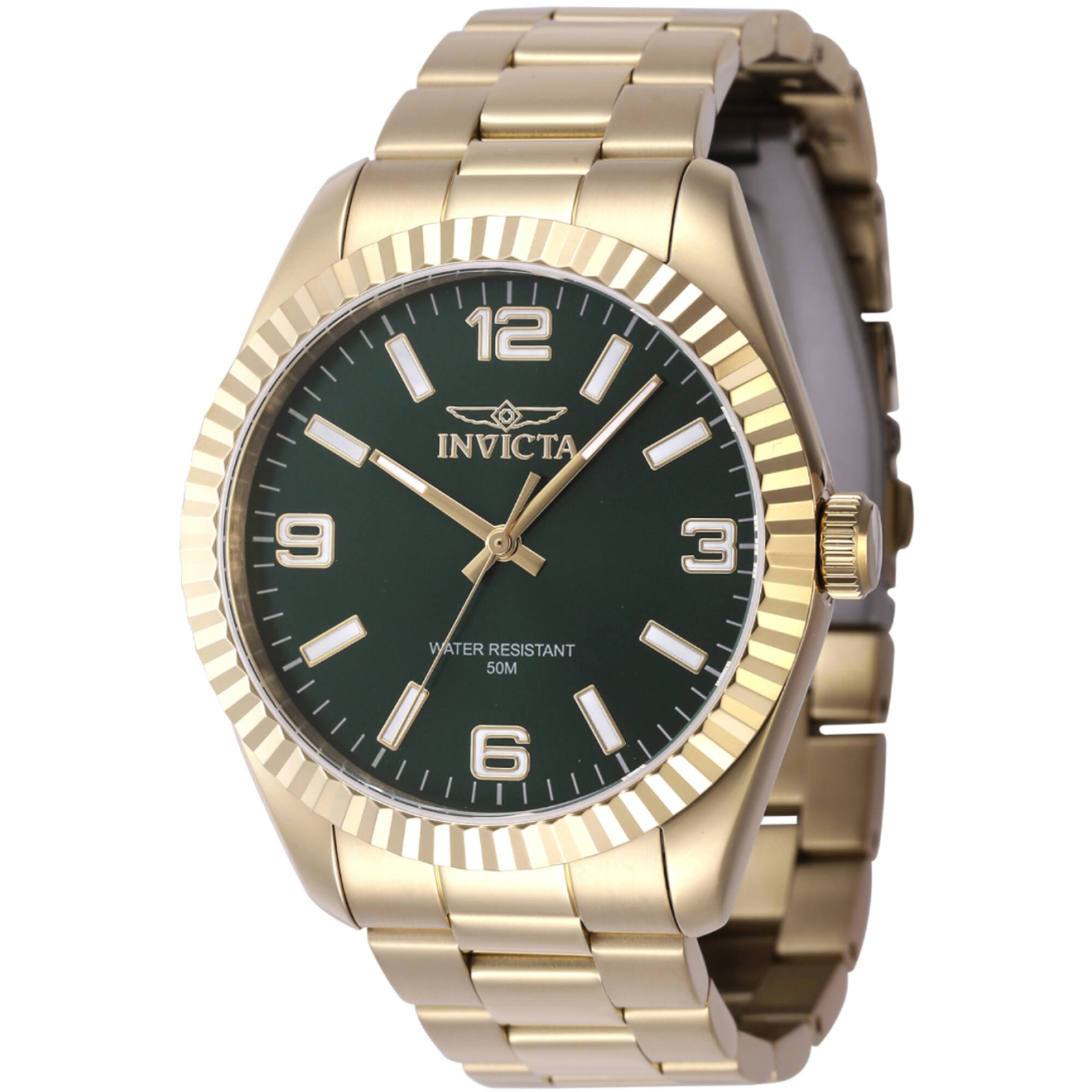 Invicta Men’s Watch Specialty Quartz Green Dial Yellow Gold Bracelet 47459