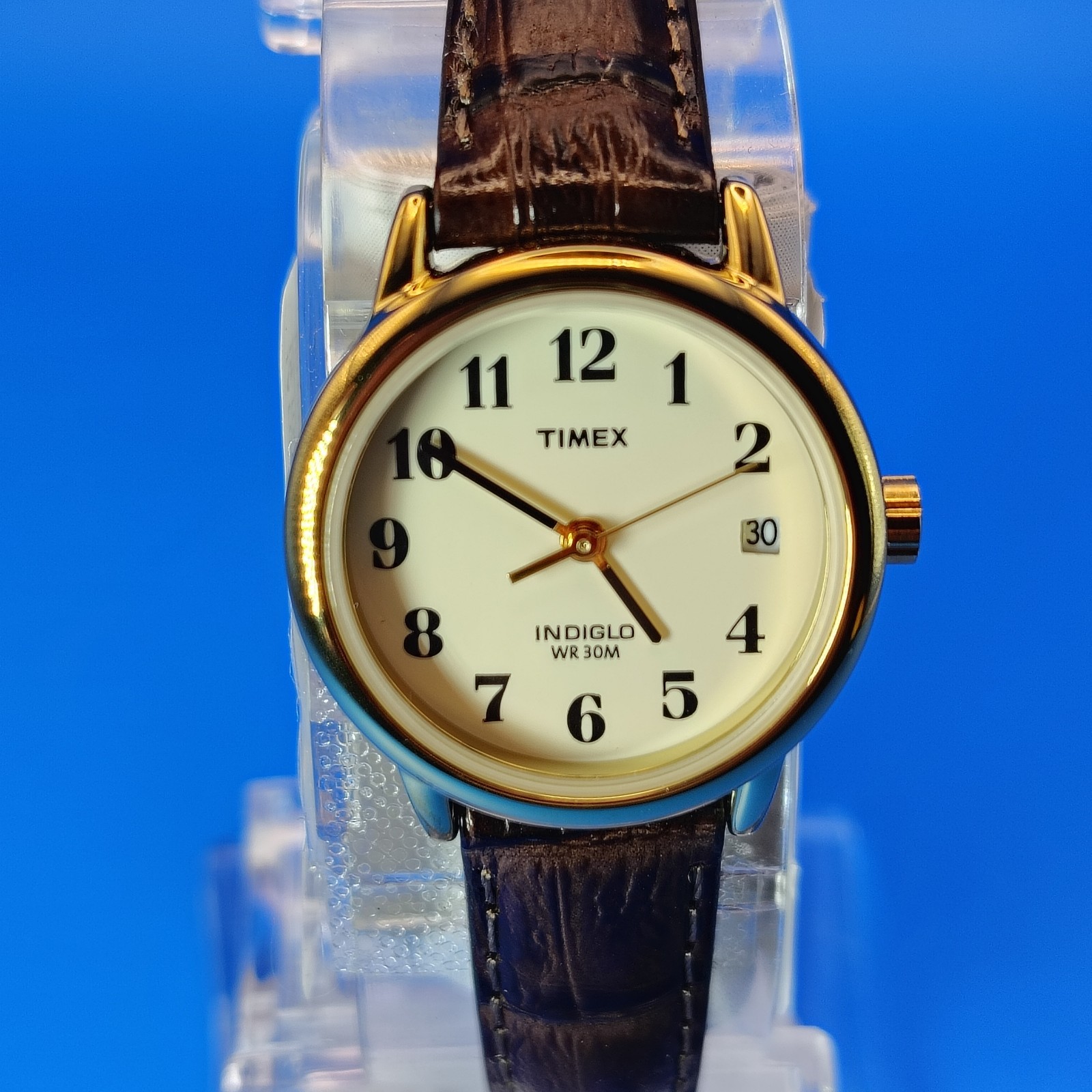 New! Vintage 2012 Timex Easy Reader Date 25mm Women’s Quartz Watch Leather NOS