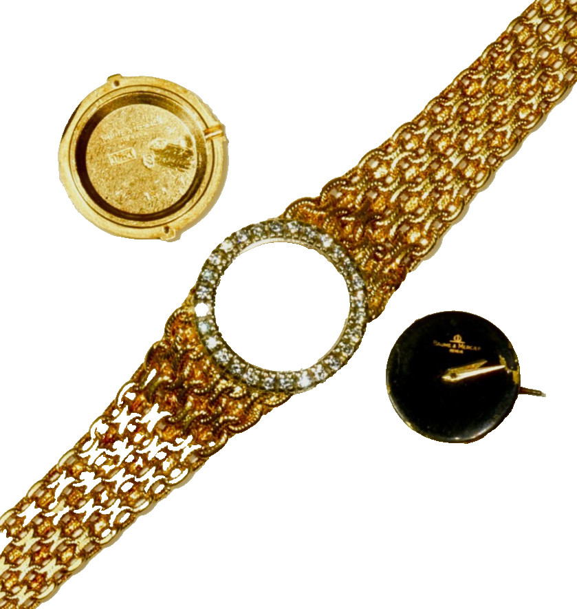 38.9 Gram 18k Gold Baume & Mercier Natural Diamond Ladies Watch For Parts 636596
