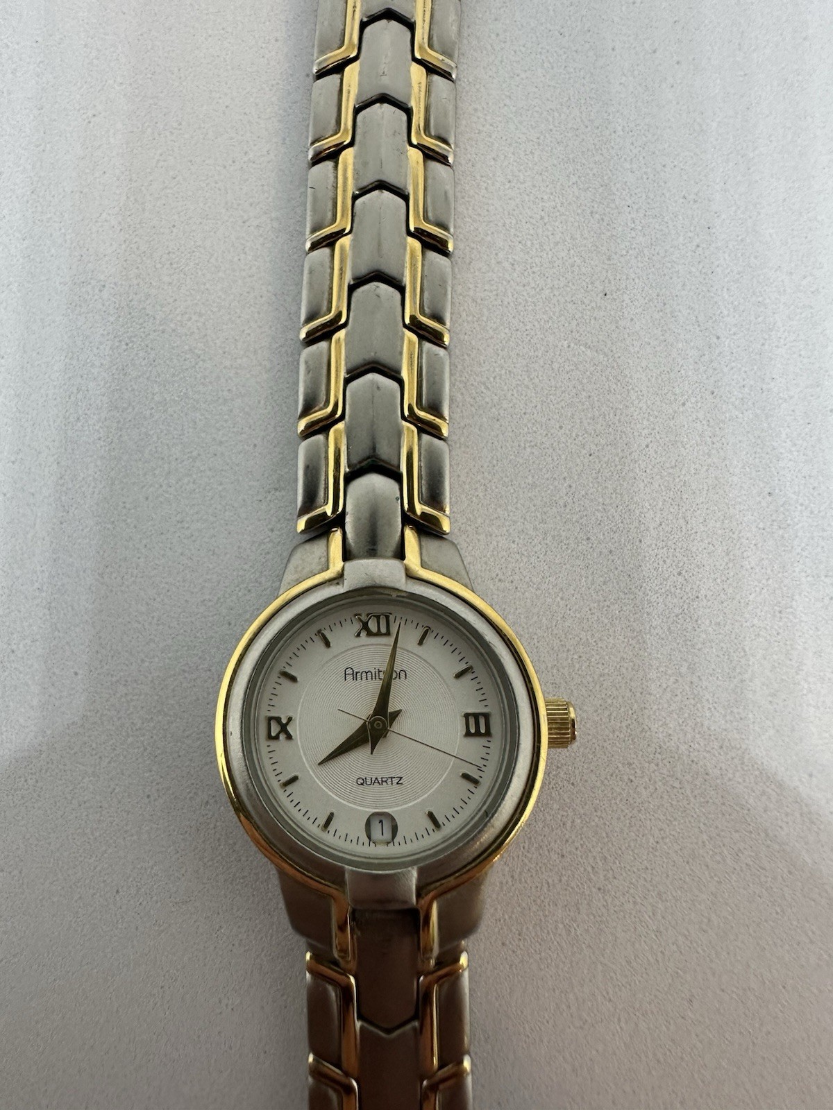 Armitron Quartz Two-Tone Silver Gold Color Women’s Stainless Steel Roman Dial