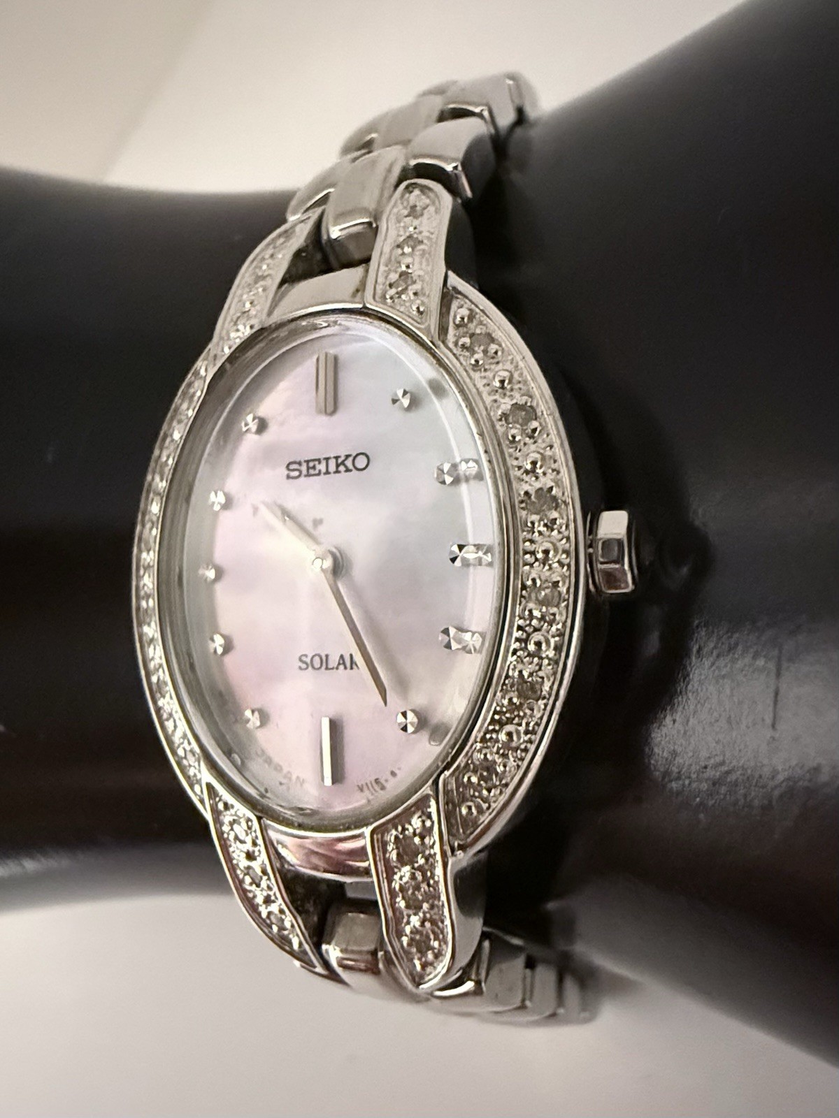 SEIKO SOLAR DIAMOND ACCENT LADIES WATCH.