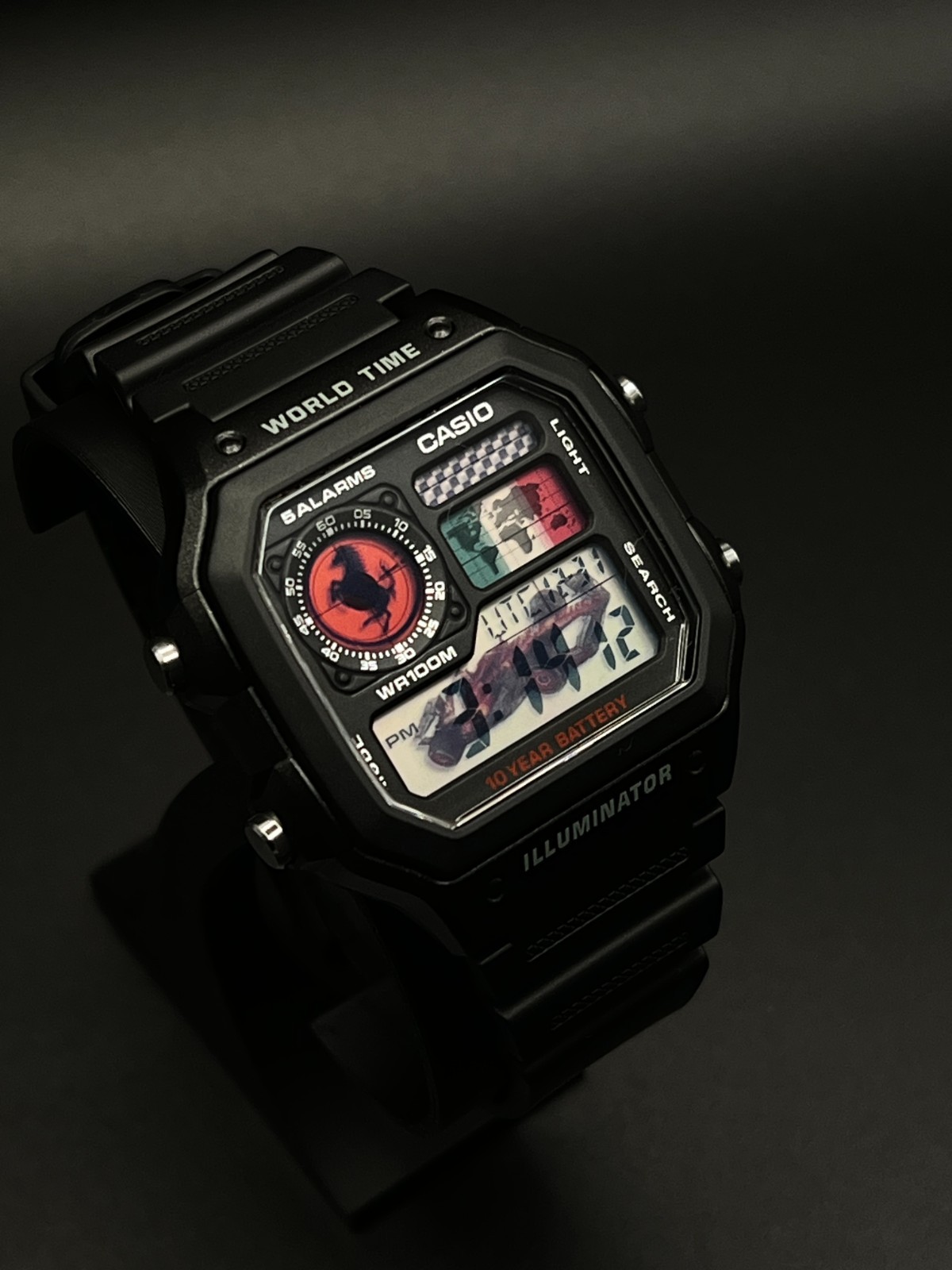 “Tifosi” | 🇮🇹🏎️🏁 | Custom Ferrari Formula CASIO AE-1200WHD | Royale | MOD