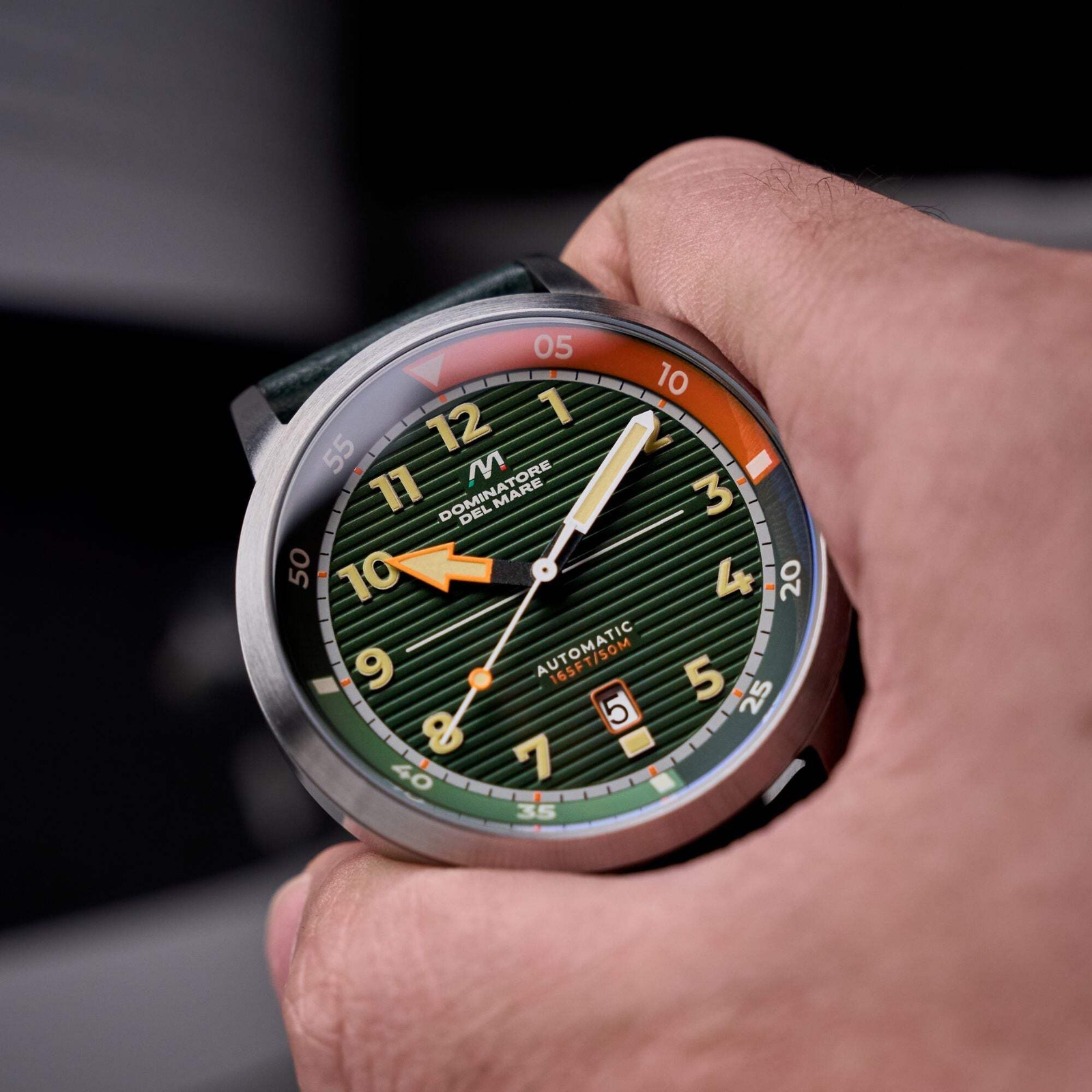 Camogli Automatic Green / Green Leather | Green Dial Wristwatch DD-8025-03
