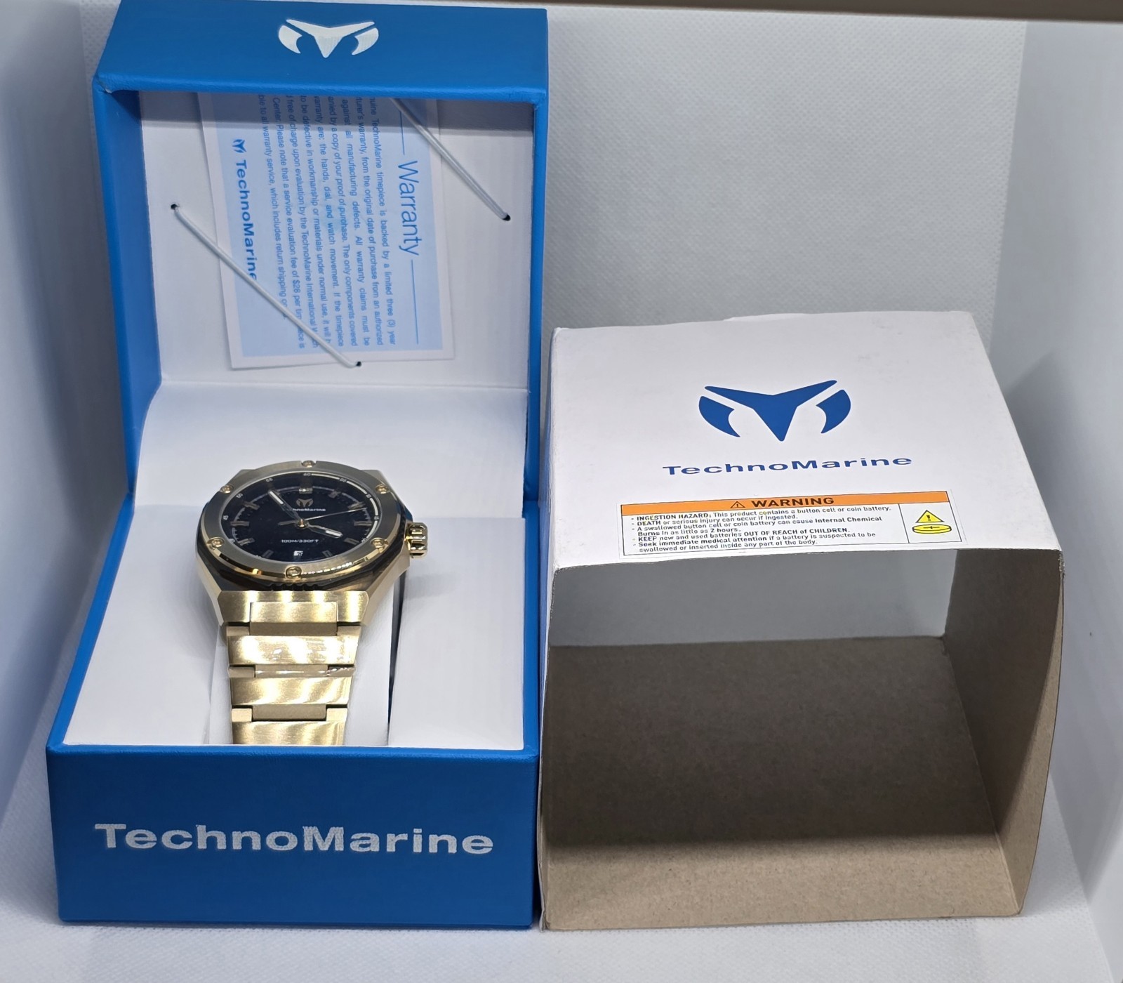 TechnoMarine Corak Legacy Men’s Watch 45mm. Gold Black Dial TM-416078 New In Box
