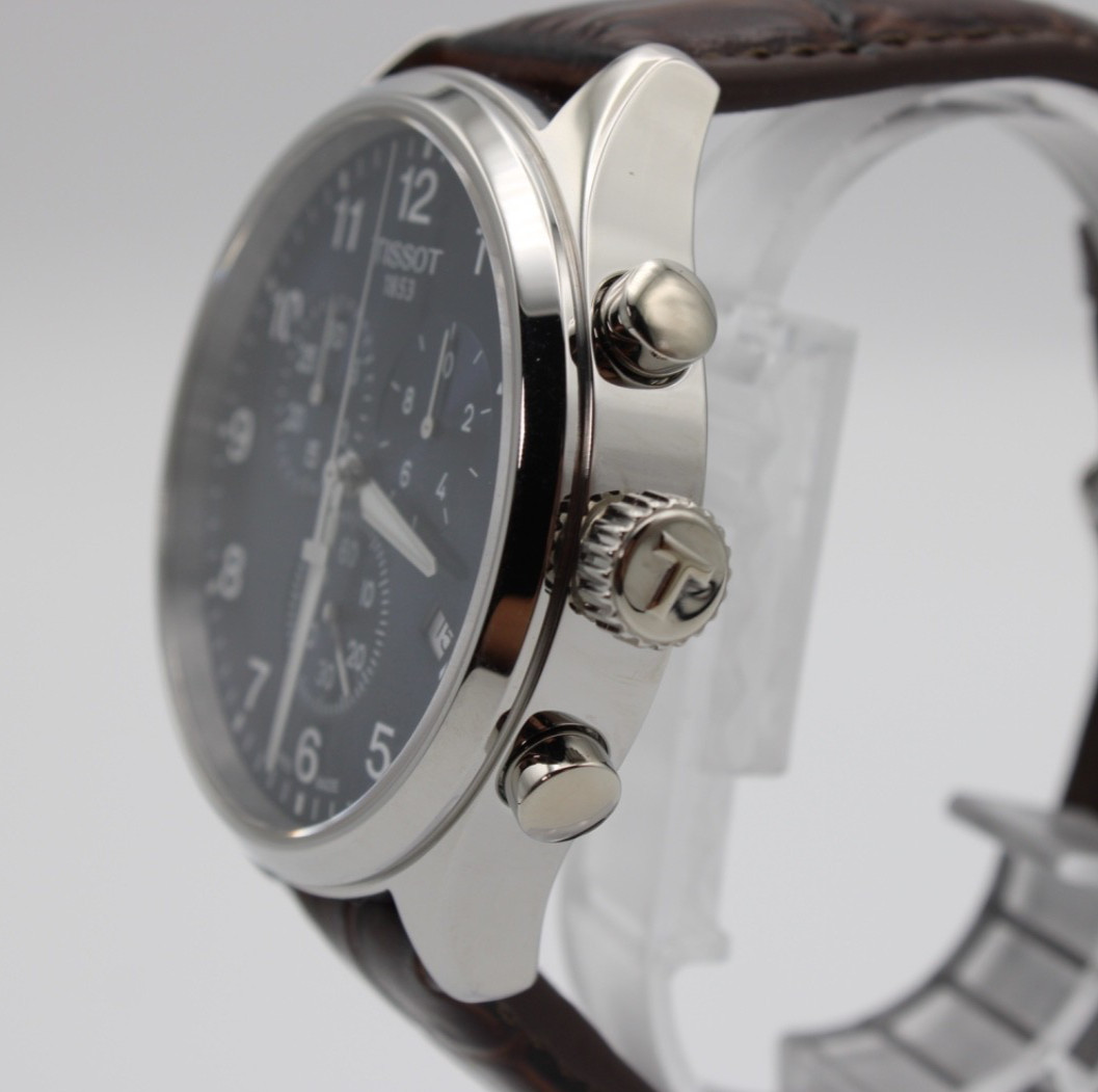 Tissot 45 MM Chrono XL Classic Blue Dial Leather Men’s Watch T116.617.16.047.00