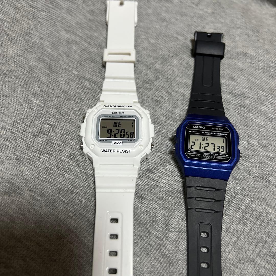 CASIO Digital Watch Set of 2: F-91W & F-108WHC