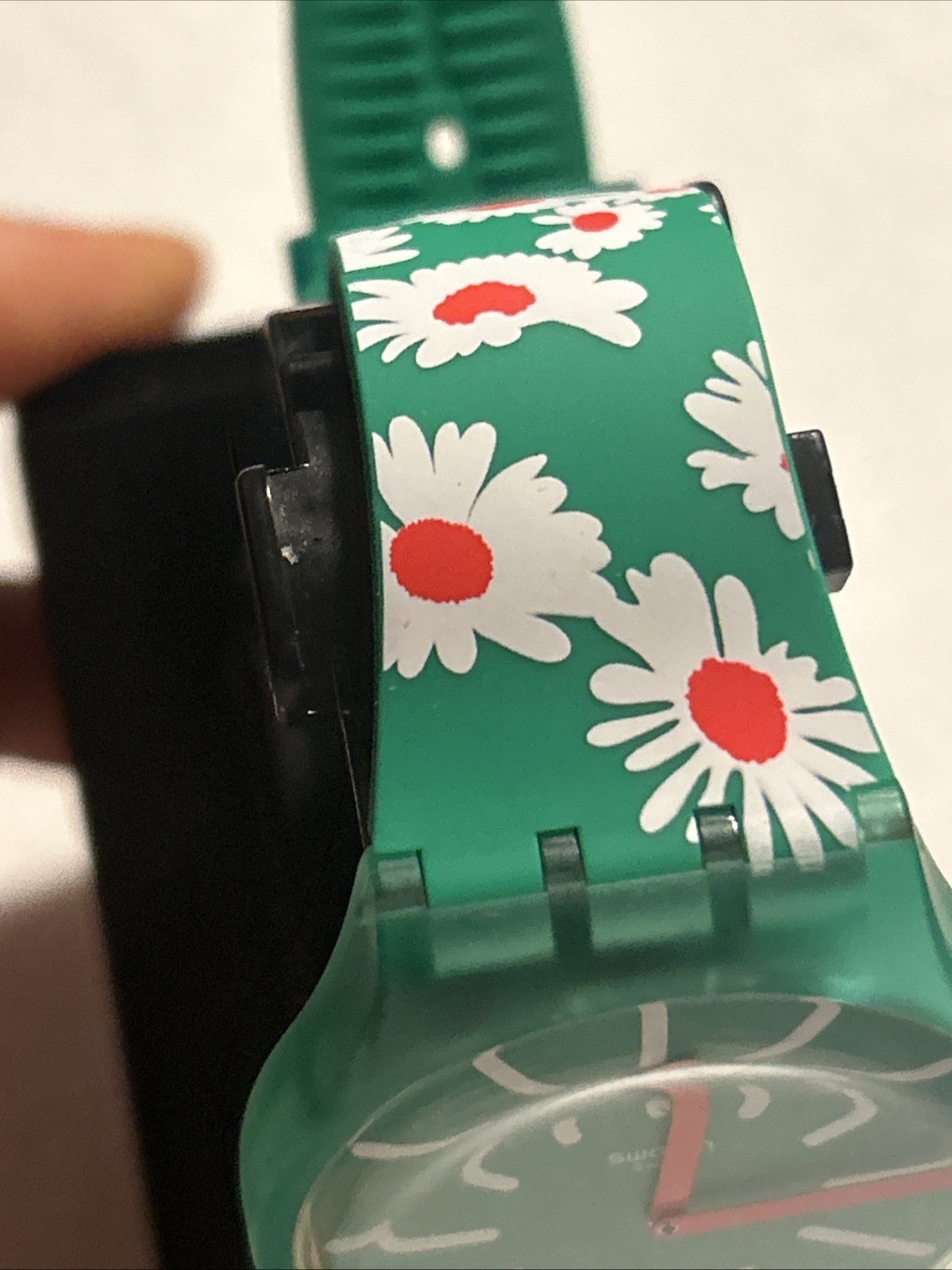 Swatch SO29G104 MEADOW FLOWERS THE MARCH COLLECTION Watch, Green,