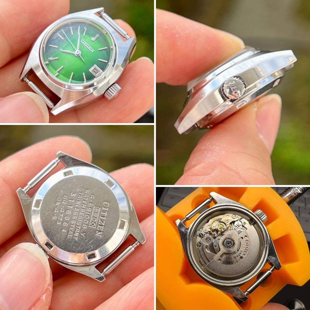 CITIZEN Automatic Winding Green Watch, Model 28600, Working Condition