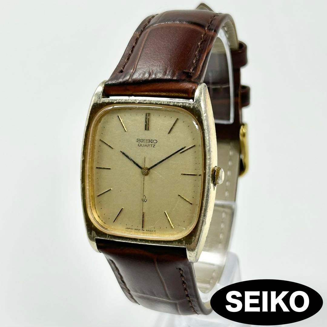[New Battery & New Strap] SEIKO Quartz Square Tonneau-shaped Men’s Watch