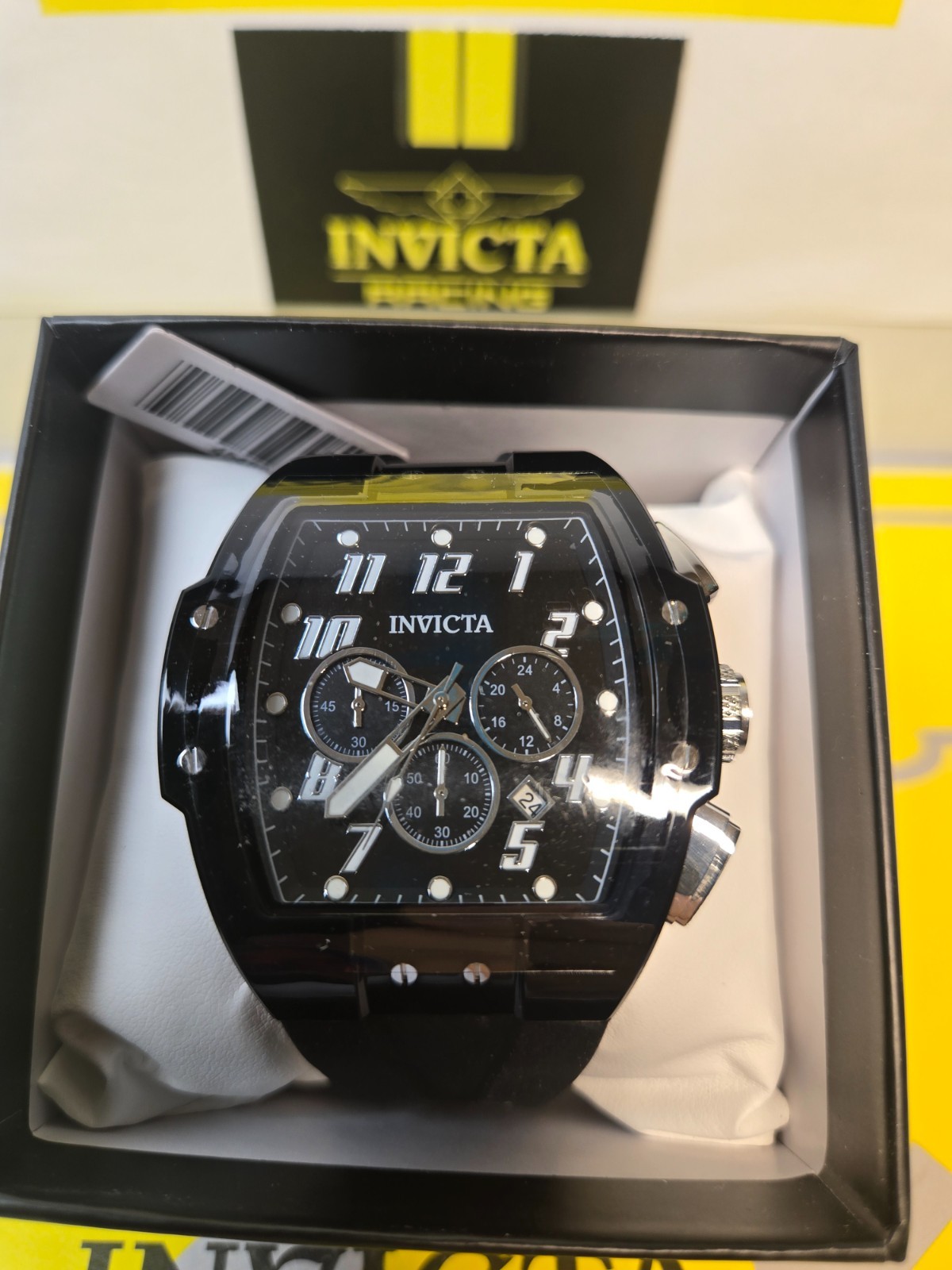 Invicta S1 Rally Anatomic Chrono Men’s Watch 47mm Black with Back Dial Date NEW