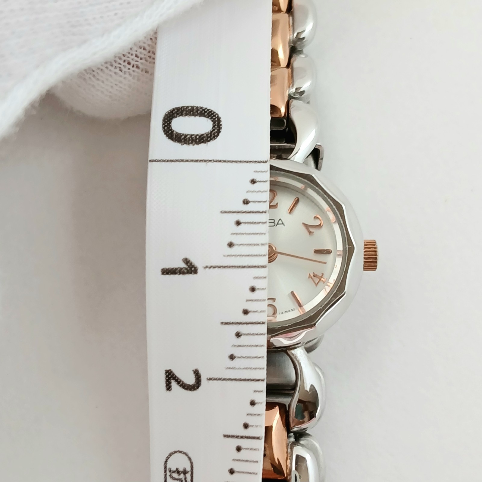 Vintage SEIKO ALBA Dodecagon Quartz Ladies Watch 1N01-KH90 Silver Rose Gold Work